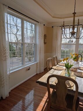 MARTHA STEWART SHEER DRAPES WITH EMBROIDERY DETAILS